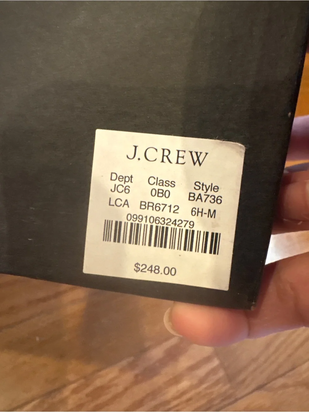 J. Crew left rubbed